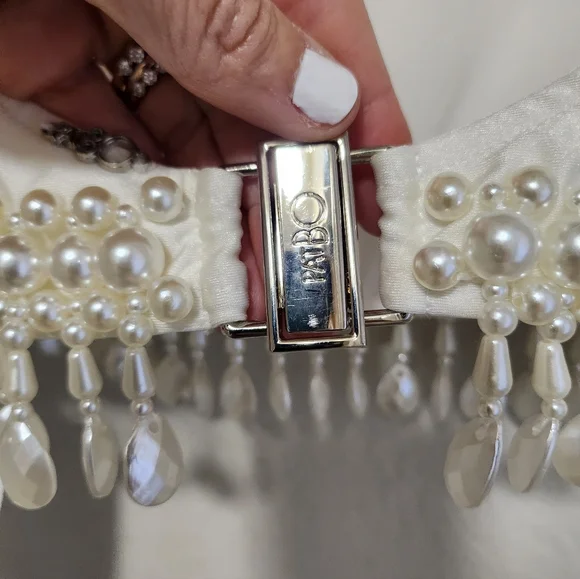 SOLD PatBO Hand-Beaded Jersey Crop Top - Picture 8 of 9